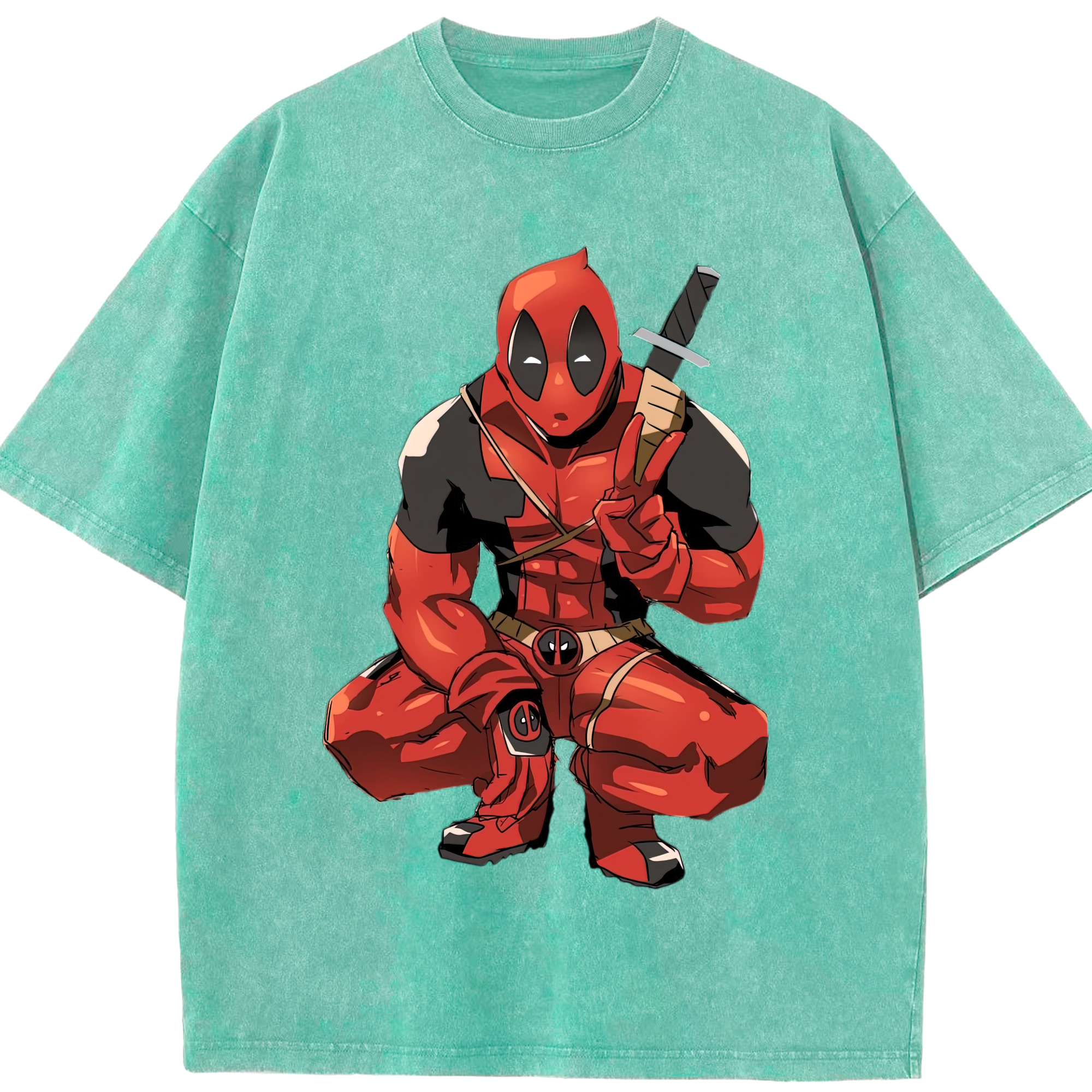 （画像用） Deadpool デッドプール 綿100% ヴィンテージ風 半袖Tシャツ（フロントプリント）